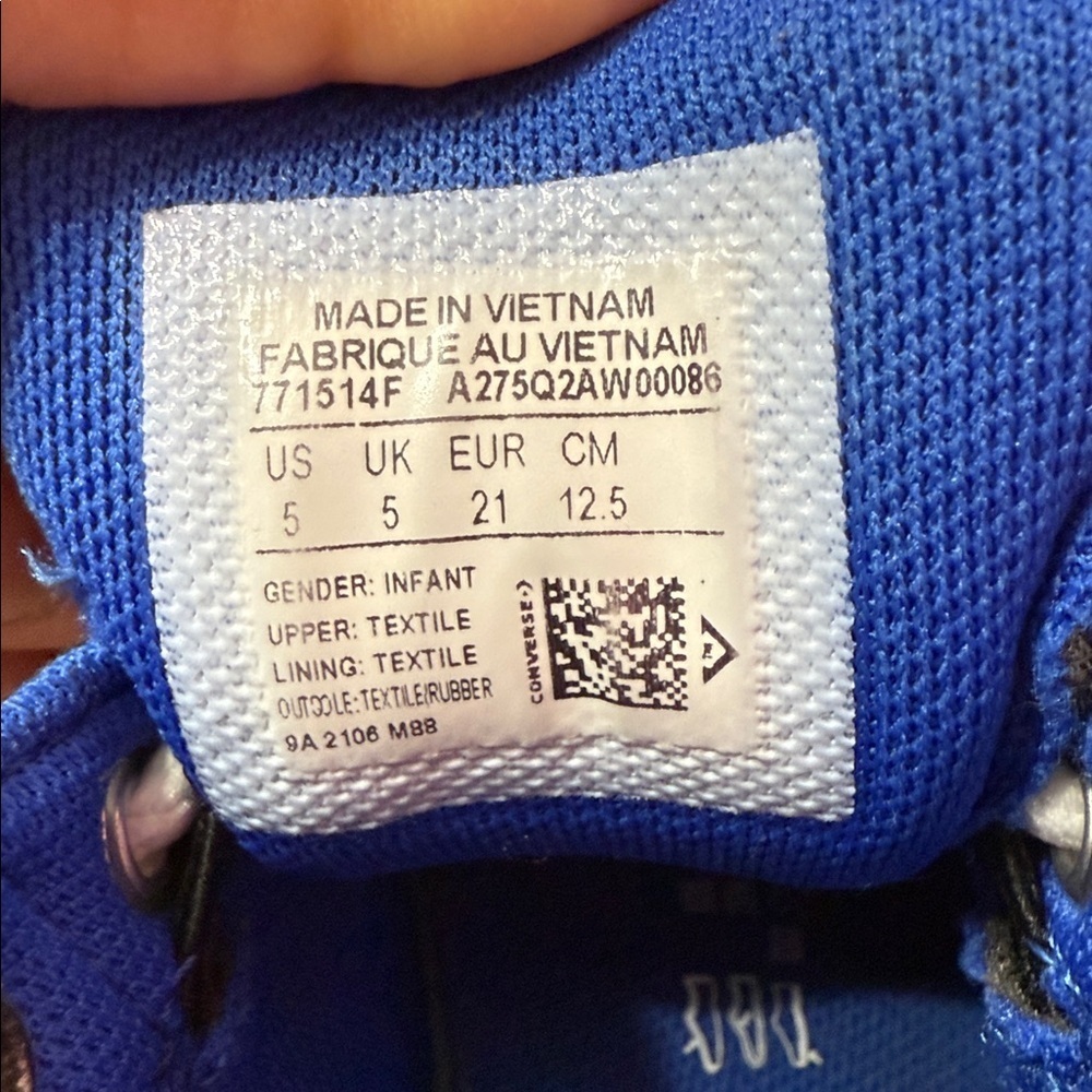 Converse Chuck Taylor All Star Mid Hi Top Sneakers Infant Boys Size 5 Blue/Black - Picture 8 of 8